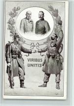 Viribus Unitis, gute Erhaltung AK Zweibund Deutschland-Österreich