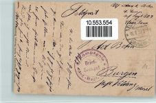 9. Kompagnie Inf. Regiment 609 Elsenborn - Bild Kaserne Feldpoststempel WK I