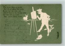 Spruch - Maler mit Staffelei 1899 AK Staffelei Prägedruck