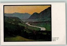 Nr. 121 sign. Baurnfeind Inntal am Abend AK Teubner Künstlerkarte