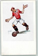 Karikatur sign. F. Schenk Fußball