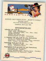 Dampfer Monte Rosa Mittelmeerreise 1934 Casablanca 8. Juni Speisekarte