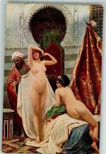 sign. Druet : Sklavenhändler Akt Verlag Art moderne 737 Oriental. Erotik Künstlerkarte