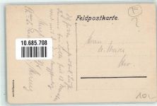 62840 Neuve-Chapelle 1915 Lithographie sign. F. Luger Kirche Mies Feldpostkarte WK I