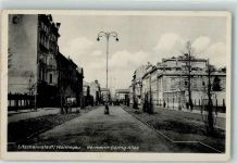 Litzmannstadt Lódz Gebrauchsspuren Hermann Göring Straße WK II Foto AK