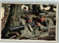 Artillerie Maschinengewehre in den Vogesen Werbung Bahlsen Keks 1916 Gebrauchsspuren