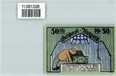 04626 O7420 Schmölln , Thür - Notgeldschein 50 Pfennig Mönch mit Kind