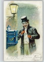 Litho 1904 AK Briefkasten