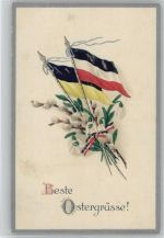 Patriotik - Fahnen schwarz-gelb und schwarz-weiss-rot Kriegsfeiertag Prägedruck