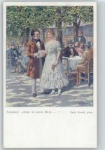 Schubert mit Glamour Dame, Dein ist mein Herz , sign Feliy Riedel Schubert, F. 1920