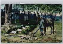 WK I - Soldat mit Pferde - Stilles Gebet - Kriegsgrab