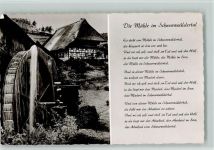Liederkarte - Die Mühle im Schwarzwäldertal 1958 GMT Verlag 425 B 285 TeEA Wassermühle Schwarzwaldmühle