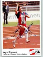 Ingrid Thyssen Speerwerfen Autogramm Leichtathletik