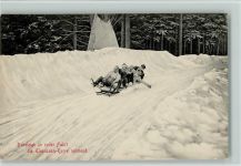 Bobsleigh in voller Fahrt die Kurve nehmend Bob 1913