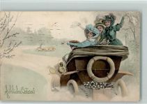 V.K. Vienne 1022 - Ostern - Ausflug im Automobil 1911 AK Vienne Künstlerkarte