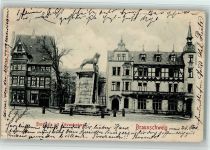 W3300 Braunschweig Reliefdruck Burgplatz mit Löwendenkmal Reliefdruck 1899