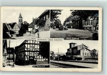 34582 W3587 Borken (Hessen) 1940 - Bahnhof, Rathskeller, Rathaus , Eckknick