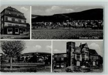 35638 W6337 Biskirchen , Kr Wetzlar - Gesamtansicht Kaufhaus Zutt Blick vom Sportplatz Karlssprudel 4-Bildaufnahme