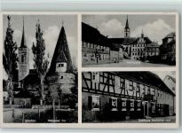 97346 W8715 Iphofen - Rödeiseer Tor Kirche Marktplatz Gasthaus Deutscher Hof Fachwerkhaus 3-Bildaufnahme