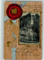 W3380 Oker Romkerwasserfall Siegel Vierblättriges Kleeblatt Blätter 1908 Prägedruck