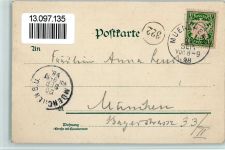 W8000 München Gruss aus - gute Erhaltung AK Löwenbräukeller 1898 Lithographie / Mondschein