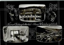 79286 W7804 Unterglottertal - Haus Weinbergblick Innenaufnahme Gastraum Gesamtansicht 3-Bildaufnahme Trauben