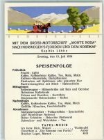 Speisekarte 15. Juli 1934 AK Dampfer Monte Rosa