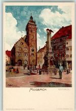 W6950 Mosbach , Baden Rathaus Velten Verlag 164 AK Mutter, K. 1899 Lithographie / Künstlerkarte