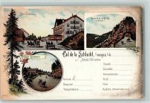 Col de la Schlucht 1898 Lithographie Gruss aus - Hotel Defranoux, Route de la Schlucht, Chalet Hartmann AK