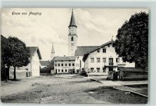 84539 W8261 Ampfing - Kirche St. Margareta Postbriefkasten Schaukasten Ziehbrunnen ca. 1910