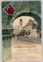 6380 St. Johann in Tirol - mit dem Kaisergebirge Wappen