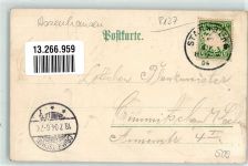 82335 W8137 Berg , Starnberger See 1904 Prägedruck Bismarckturm Lithographie