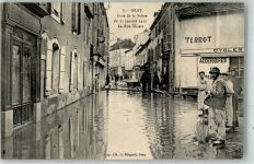 70100 Gray 1910 - Hochwasser der Saone 21.1. La Rue Thiers