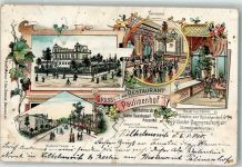10115 O1107 Rosenthal 1900 Gebrauchsspuren Gasthaus Paulinenhof Wilhelmsruh Tanzsaal Niederstraße Bauernschänke Lithographie Mittelbug