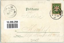 94405 W8380 Landau a d Isar 1897 Gebrauchsspuren Lithographie Marienplatz Stadtplatz Gottesacker-Kirche