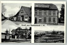 32312 W4990 Gehlenbeck , Kr Lübbecke, Westf 1957 - Bahnhof Volksschule dorfstrasse Auto