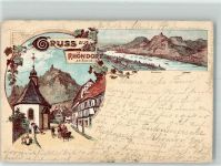 53604 W5340 Rhöndorf , Rhein 1906 Gebrauchsspuren Lithographie