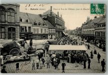 02110 Bohain-en-Vermandois 1908 Foto AK Marktszene Place et Rue du Chateau