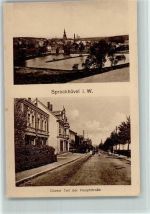 45549 W4322 Sprockhövel - Teilansicht mit See, Hauptstrasse ca 1918 AK