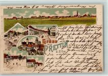 06922 O7908 Prettin Lithographie Gruss aus - Schloss, Lindenstr., Herrenstr., Gasthof, Lichtenburg AK