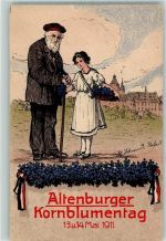 O7400 Altenburg , Thür Kornblumentag sign. Schmidt Perfall Blumentag 1911
