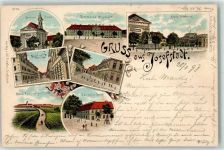 Josefov Josefstadt 1897 Lithographie Garnison Kirche Kommandantengebäude Neues Rathaus Königgrätzer Gasse Jaromerer Gasse