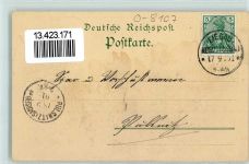 01454 O8107 Liegau-Augustusbad 1901 - Kurbad Restaurant Postgebäude Eingang zum Terrassenhaus Badeberg