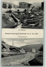 O8302 Bad Gottleuba Wasser Katastrophe 1927 - Am Bahnhof + Leinbrockwerke AK Hochwasser