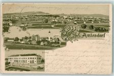 88326 W7960 Aulendorf , Württ 1902 Karte beschädigt Gräfl. Schloss Kirche Bahnhof