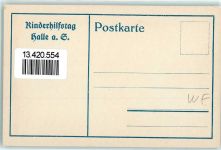 O4002 Halle Saale Kinderhilfstag Engel sign Hans R. v. Volkmann AK Kunstgeschichte Karlsruhe 1911 Künstlerkarte