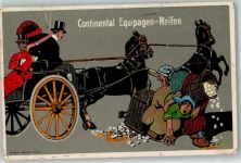 Equipagen Reifen Kutsche Eierfrau Humor AK Continental 1916