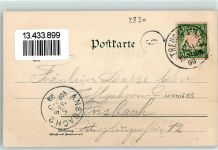 91757 W8830 Treuchtlingen 1899 Lithographie Schloss Bahnhof