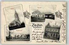15328 O1211 Zechin - Kirche Meisterstraße Bahnhof Post Bahnpost Wrietzen- Zg. 37