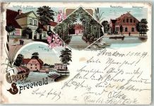 03096 O7502 Burg , Spreewald Lithographie Gasthaus Zum Adler Burgdorf Wotschofska Etablissement Mühle